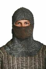 Chainmail Coif Face Covered 9 mm Riveted Chainmail Armor Chain mail Hood picture