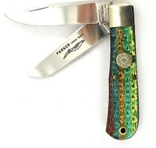Parker Cutlery Pocket Knife Double Blade Multi Color 3.5” Closed 6 1/8” Open picture