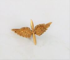 VTG WWII ERA US ARMY AIR CORPS 14K YELLOW GOLD LAPEL TIE TACK PIN PILOT USAF .4G picture