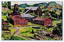 c1950's Original Of Crest Mine Painting L. Dunn Spearfish South Dakota Postcard picture