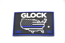 GLOCK PERFECTION THIN BLUE LINE SINCE 1986 PVC LOGO PATCH HOOK/LOOP BACKING RARE picture