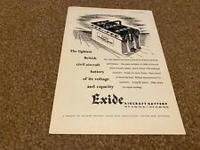 AC26 ADVERT 11X8 CHLORIDE BATTERIES LIMITED EXIDE WORKS CLIFTON - AIRCRAFT picture
