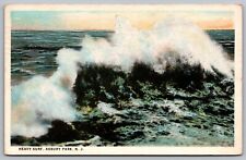 Heavy Surf Asbury Park New Jersey NJ Ocean Waves Shoreline Vintage PM Postcard picture