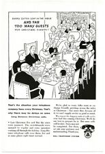1941 Bell Telephone may be delays at Christmas dinner cartoon Vintage print ad picture