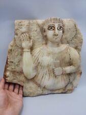 AN IMPORTANT LARGE SOUTH ARABIAN SABEAN ALABASTER STONE STELE WITH A FEMALE BUST picture