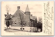 Alton Illinois~Jennie D Hayner Library On Hillside B&W Card~1907 UDB Postcard picture