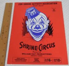Zor Shrine Circus 1962 Program - Dane County Fairgrounds Madison Wisconsin picture