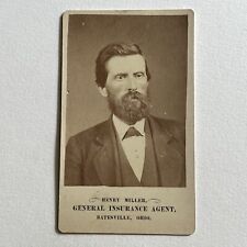 Antique CDV Photograph Man ID Henry Miller Insurance Agent Batesville OH picture