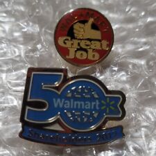 WALMART Pin Set Shareholders 50th Collectible Associate Lapel Pins (Lot of 2) picture