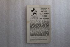 1935 Whitman Mickey Mouse Old Maid Card - Rule Card  Walt Disney 1930's picture