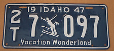 1947 Idaho License Plate - Pro Repaint - Skier - Vacation Wonderland picture