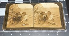 1890s African American Black Boys SMOKING Pot Antique Weed STEREOVIEW PHOTO picture
