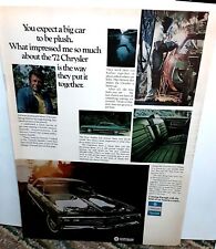 1971 1972 Chrysler New Yorker Car  Original Print Ad picture