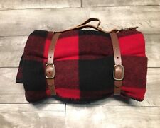 Vintage Marlboro Country Store Red Buffalo Plaid Wool Blanket USA Advertising picture