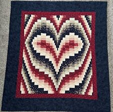 Heart Quilt Wallhanging - Hand Quilted - Vintage - Excellent Condition picture