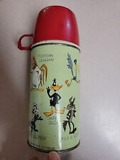 Vintage 1959 Warner Bros Looney Tunes Metal Thermos The Whole Gang Poly Stopper picture