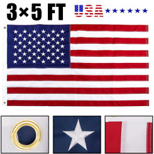 US American Flag 3x5 Made in Luxury Embroidered United States Flag Outdoor USA picture