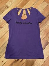 Harley Davidson Women’s Purple Cut Out T-Shirt Size Large El Paso Texas picture