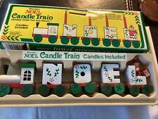 Noel Spell Out Wooden Candle Train Vintage Original Box Christmas Decor picture
