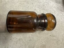 Vintage Belgian Brown Glass Apothecary Jar w/ Bubble Stopper picture