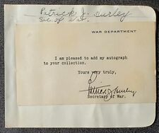 1930s/40s US Secretary Of War Patrick J. Hurley Autograph Card picture