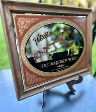Vintage RCA Nipper Dog Mirror Framed Plaque HIS MASTER'S VOICE Victor Gramophone picture