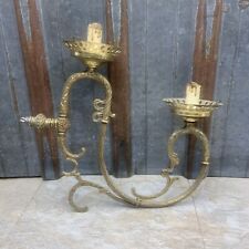Brass Chandelier Arm Lamp Part Ornate Vintage Salvage Repurpose picture