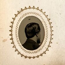 Antique Gem Tintype Small Album, 19th Century, 48 Photos Incl. Back of Head picture