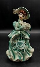 Vintage Lipper and Mann Creations Hand Painted Lady Teal Blue Floral Muff picture