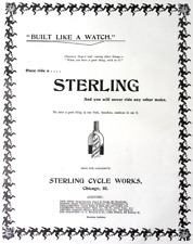 1896 Sterling Built Like A Watch Sterling Cycle Co Bicycle Dealer Print Ad picture