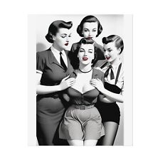 Four Beautiful Women Vintage Art Print 8x10 picture