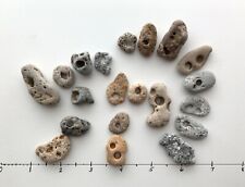 20 Natural Holey Beach Rocks Hag Stones Fairy Wishing Amulet Magic Bead Lucky 6n picture