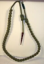 US Military French WWII Fourragere Shoulder Cord Yellow Green with Brass Tip picture