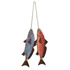 Antique Wood Fish Der Derative Wooden Hanging Fish Nautical Indoor Outdoor De... picture