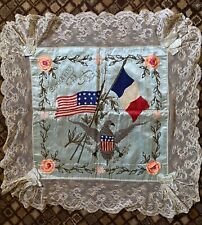 Antique Embroidery Silk Souvenir PillowTop or Frame image Antique Embroidery WWI picture