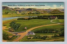 Badlands ND-North Dakota, Aerial Historic Chateau de Mores, Vintage Postcard picture