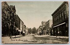 Third St Looking North Horse & Wagons Stores Louisiana MO C1910's Postcard S22 picture