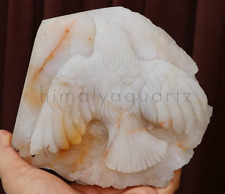 Amezing Natural Yellow with White Himalayan Quartz Eagle Carved 1.49 Kg Specimen picture