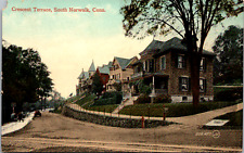 South Norwalk Connecticut CT Homes on Crescent Terrace Vintage C. 1910 Postcard picture
