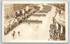 Postcard MA Cambridge Mass WW1 Era Military Sailors Navy Parade c1910s RPPC A43 picture