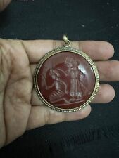 Antique Sassanian Rare Bead Human Seal Unique Intaglio on carnelian agate aqiq picture