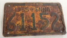 Vintage License Plate 1955 Pennsylvania s Plate PA 61152 Exp. 3-31-56 picture