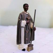 St. Martin De Porres Statue 4 inch Resin Gift Boxed Prayer Card Patron of Many picture