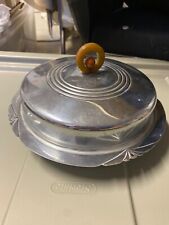 Art Deco Chrome and Bakelite Covered Serving Dish Vintage picture