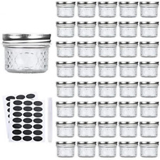 Accguan Mini Mason Glass Canning Jars,4 OZ Jelly Jars with Regular Lids（Silver,I picture