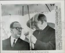 1963 Press Photo Dean Rusk and Feridun Erkin meet at Ankara airport. - hpw35719 picture
