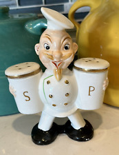 VINTAGE 1953 CERAMIC CHEF PIERRE with SALT AND PEPPER SHAKERS picture