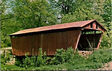 Postcard Athens County Ohio Tunnel Of Love Covered Bridge Shade Creek Vintage picture