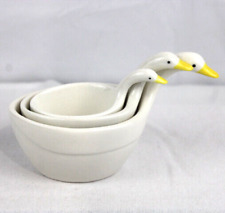 Biscuit Anthropologie Nesting Ducks Geese Measuring Cups Set Of 3 Ceramic picture