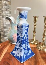 Blue & White Ceramic Chinoiserie Candle Stick picture